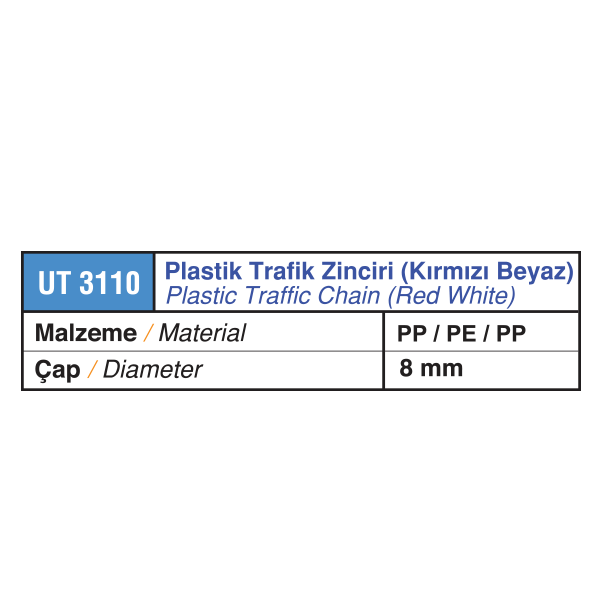 Plastik trafik zinciri (kırmızı/beyaz)